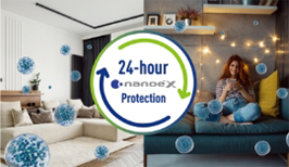 ภาพการปกป้องของ nanoe™ X ตลอด 24 ชั่วโมง