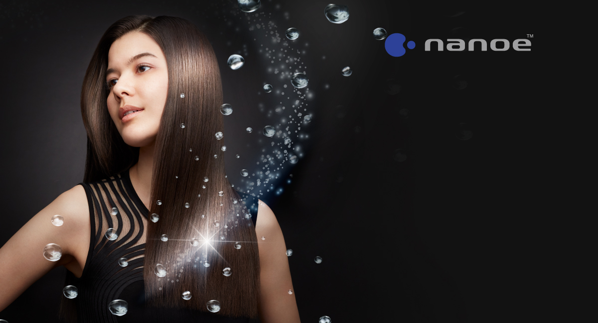 Moisturised, smooth, shiny hair with nanoe™