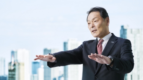 A picture of president Michiura.
