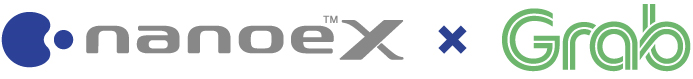 Ein Logo von Grab und nanoe™ X.