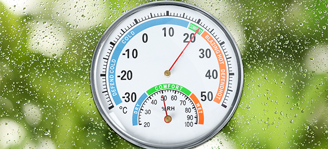 A photo of a thermo-hygrometer