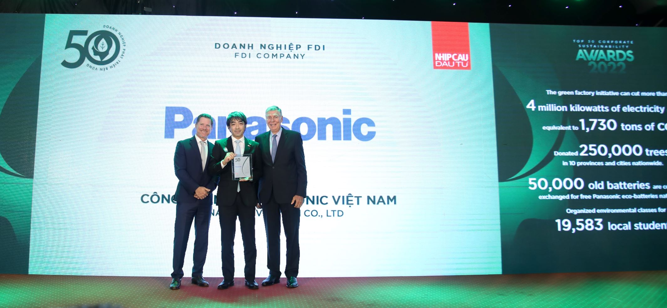 Panasonic tiếp tục được vinh danh Top Doanh nghiệp Phát triển bền vững