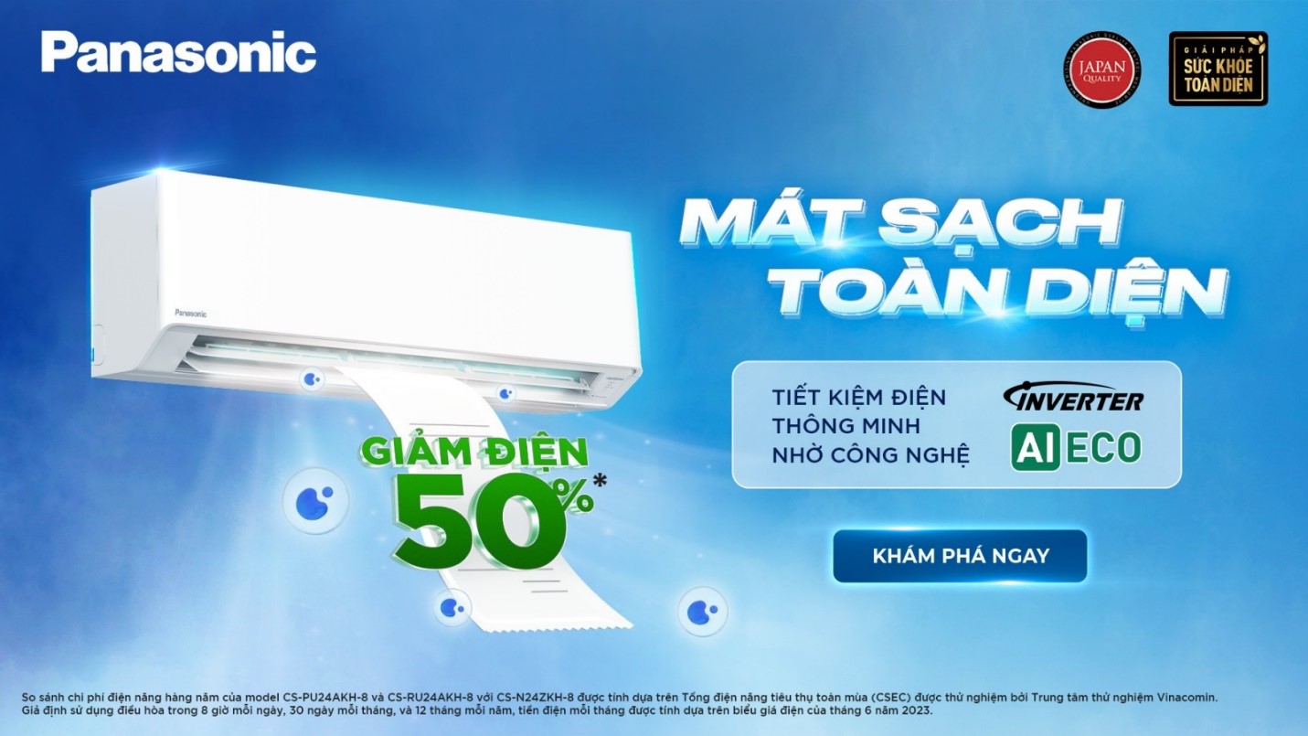 Panasonic giới thiệu các dòng sản phẩm điều hòa mới 2024 tiết kiệm điện tới 50%*, tích hợp tính năng kết nối thông minh chăm sóc bầu không khí mát sạch toàn diện