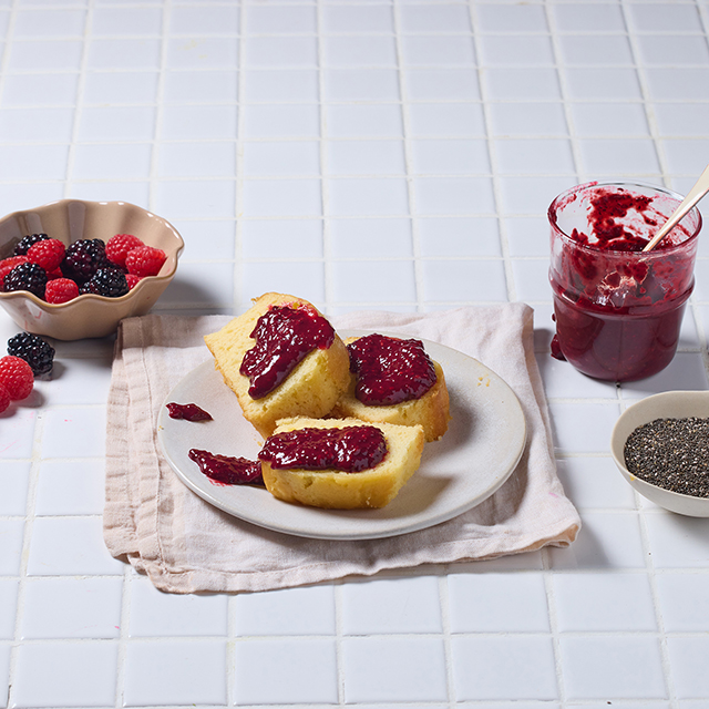 Confiture de chia framboise et mûre rapide