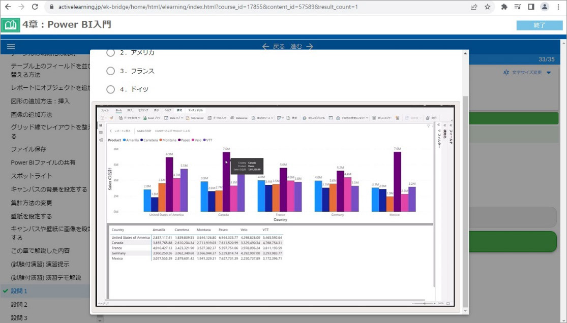 Power BI Desktop 基礎 eラーニング確認テスト2