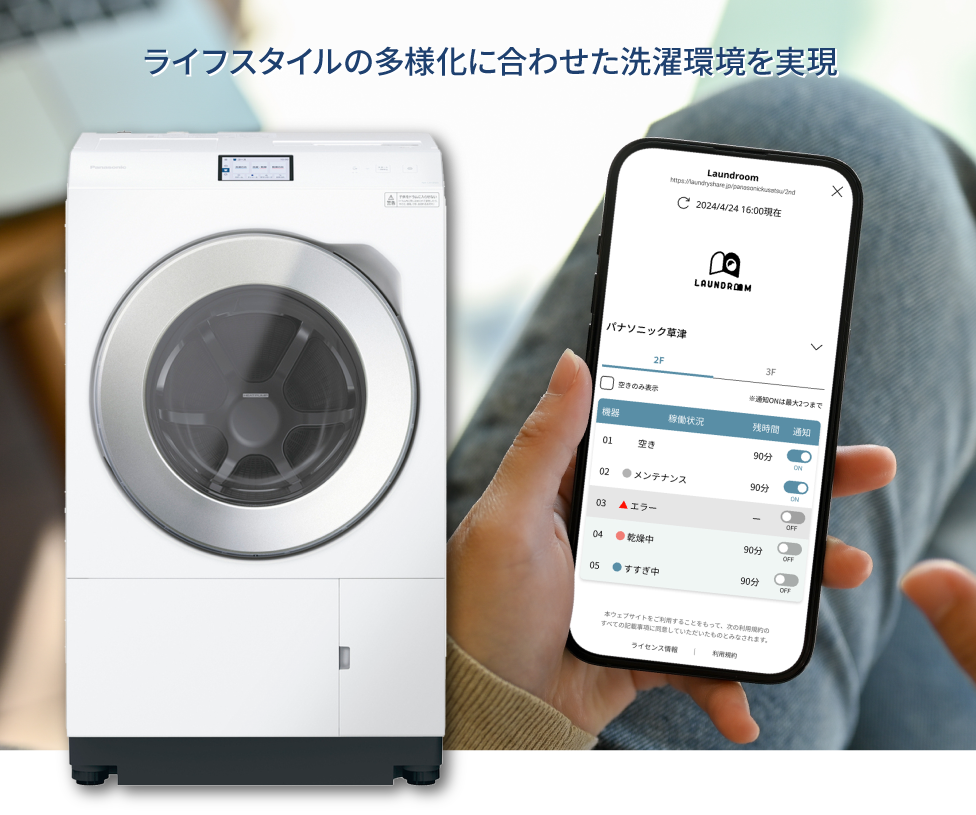 ライフスタイルの多様化に合わせた洗濯環境を実現