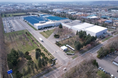上空から見た帯広工場。