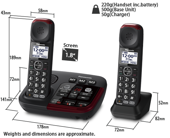 Amplified Cordless Telephone - Digital Answering Machine - Panasonic