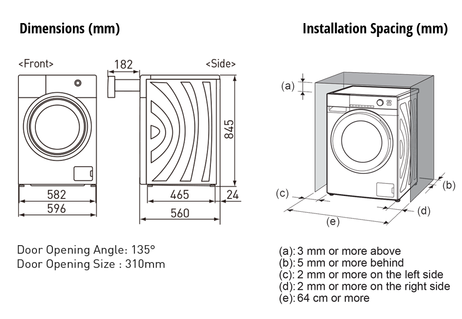 INSTALLATION SPACING