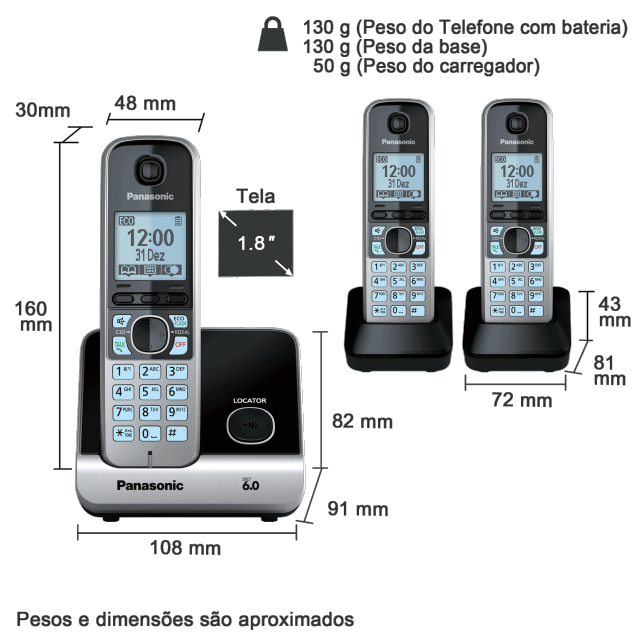 Telefone sem fio Panasonic KX-TG1371LB - Astemar Informática e Automação  Comercial - Loja Online