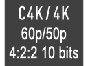 Vidéo C4K/4K 60p/50p 4:2:2 10 bits