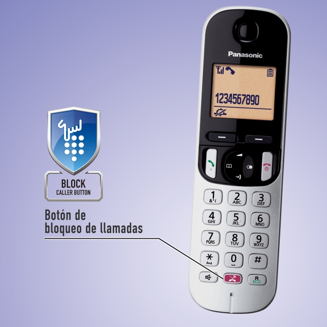 Teléfono fijo inalámbrico Panasonic KX-TGC252 (dos telfs), Con Bloqueo De  Llamadas, Pantalla Fácil De Leer, Envío 48/72 horas