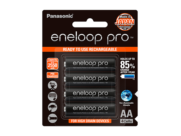 Photo of eneloop pro High Capacity AA Ni-MH Pre-Charged Rechargeable Batteries, 4-Pcs