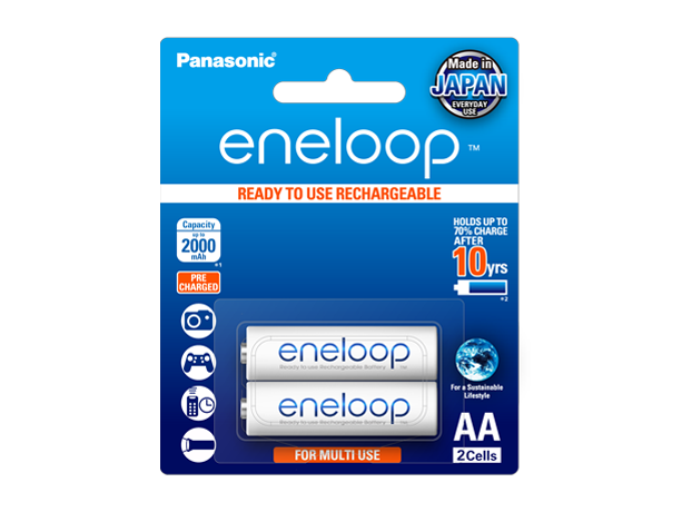 Photo of eneloop AA Ni-MH Pre-Charged Rechargeable Batteries, 2-Pcs