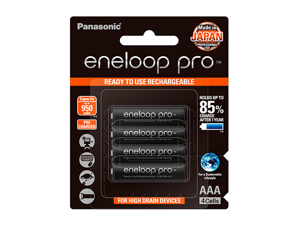 Photo of eneloop pro High Capacity AAA Ni-MH Pre-Charged Rechargeable Batteries, 4-Pcs