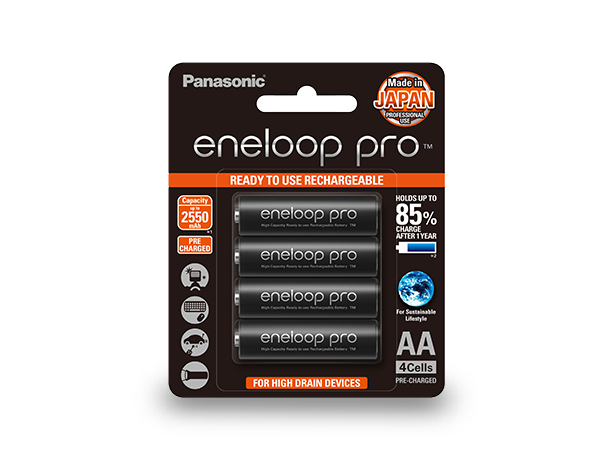 Photo of eneloop pro High Capacity AA Ni-MH Pre-Charged Rechargeable Batteries, 4-Pcs