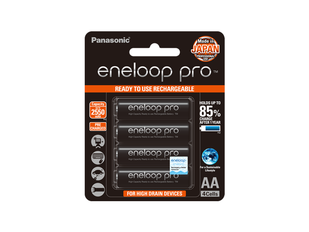 Photo of eneloop pro High Capacity AA Ni-MH Pre-Charged Rechargeable Batteries, 4-Pcs