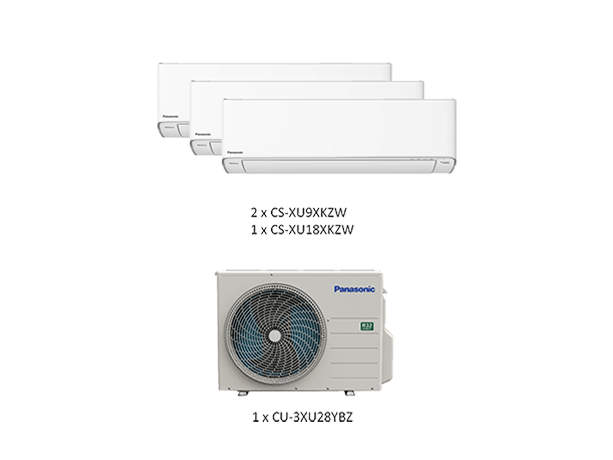 Photo of ZZP-SG3004A Panasonic Premium R32 Aircon System-3 (5ticks) 2 x 9K + 1 x 18K