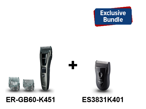 Photo of 1 Set of Rechargeable Beard & Hair Trimmer ER-GB60-K451 + 1 Set of Battery Operated Shaver ES3831K401