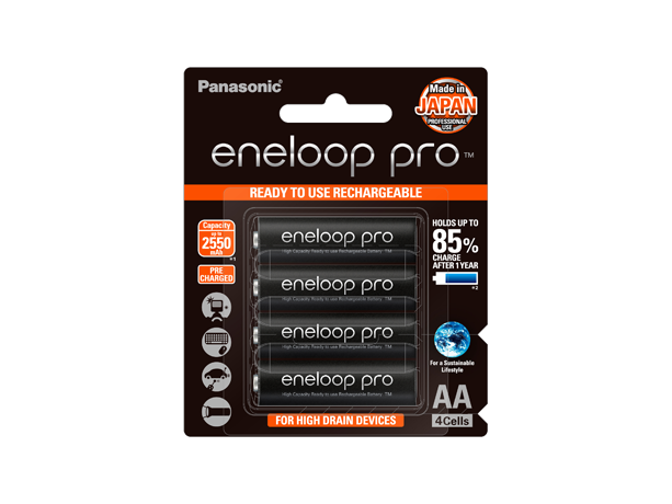 Photo of eneloop pro High Capacity AA Ni-MH Pre-Charged Rechargeable Batteries, 4-Pcs