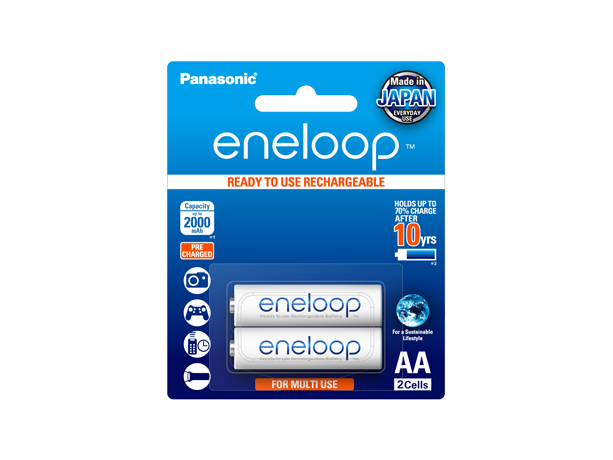 Photo of eneloop AA Ni-MH Pre-Charged Rechargeable Batteries, 2-Pcs