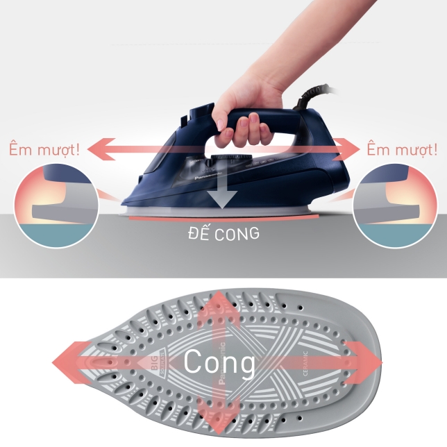 Đế cong giúp loại bỏ tình trạng vướng víu