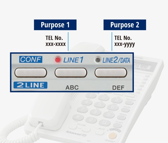 2-Line Operation with Ringer Indicators